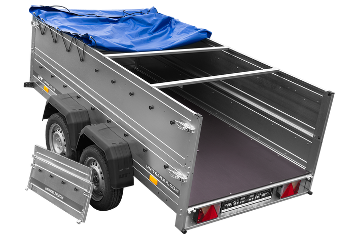  Přívěs Garden Trailer 264/2 KIPP s rámem H-0, BIS bočnicemi a modrou plachtou