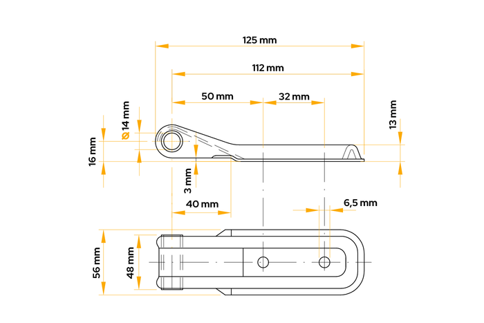 WINTERHOFF BSCH 10-14-120-PO boční pant pro montáž na bok přívěsu
