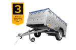 Přívěs za auto 200x125 UNITRAILER GARDEN 201 KIPP s bočnicemi BIS a modrou plachtou