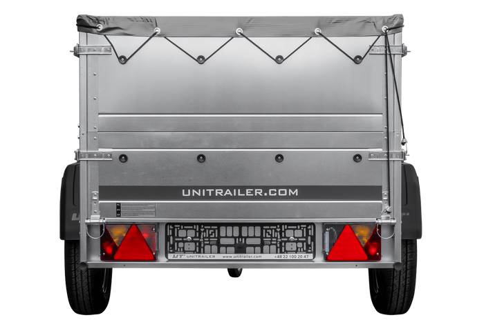Přívěs za auto 200x106 UNITRAILER GARDEN 200 KIPP s bočnicemi BIS a šedou plachtou