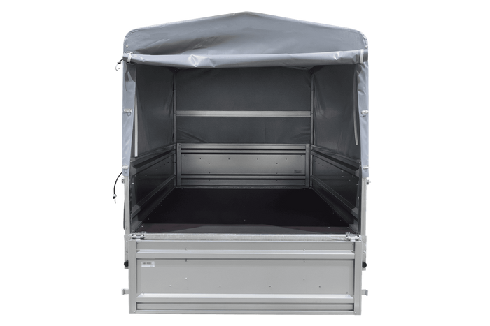 Jednonápravový přívěs na pružinách 264x125 UNITRAILER FORCE 264/R KIPP s rámem H-800 a šedým krytem