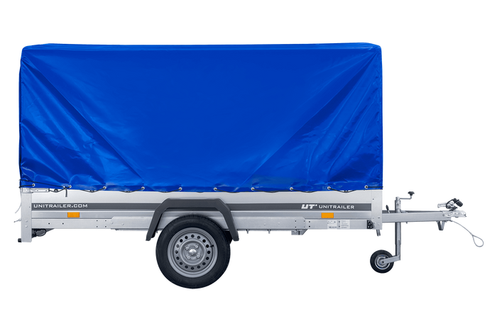 Jednonápravový přívěs 264x150 UNITRAILER GARDEN 265 KIPP s rámem H-1100 a modrým krytem