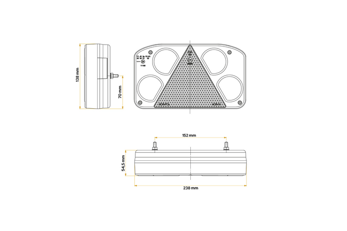 Zadní světla HORPOL LZD 844 + LZD 845 6 funkcí levá + pravá