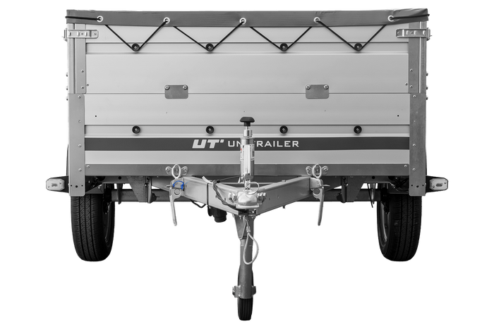 Jednonápravový přívěs s hliníkovými bočnicemi 230x125 Unitrailer Garden 230 KIPP ALU s bočnicemi BIS, rámem H-0 a šedým krytem