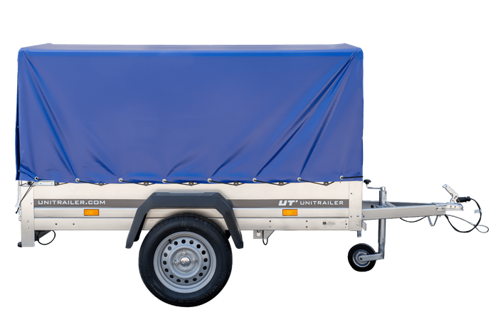 Jednonápravový přívěs 200x106 UNITRAILER GARDEN 200 KIPP s rámem H-800 a modrou plachtou