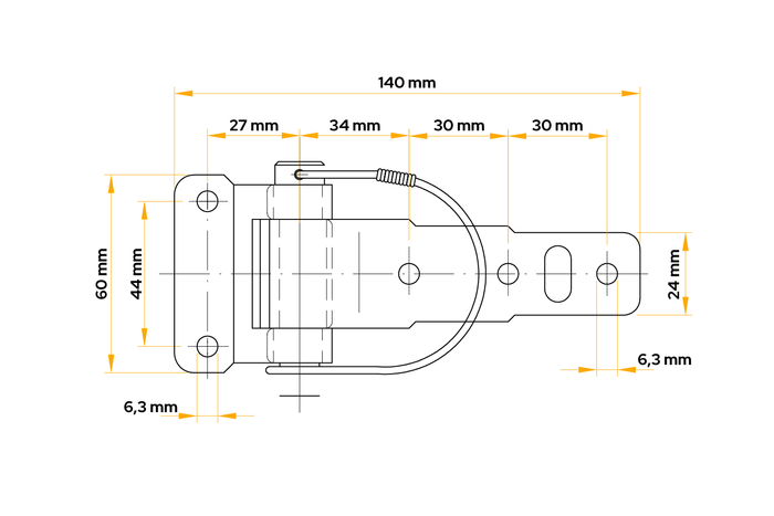 Odnímatelný boční závěs WINTERHOFF BSCH 30-2 boční montáž přívěsu