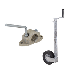 Oporné kolo s objímkou, litinová objímka KNOTT TK48+B48C6, vlnitá trubka, 300 kg, 48 mm, 700-940 mm