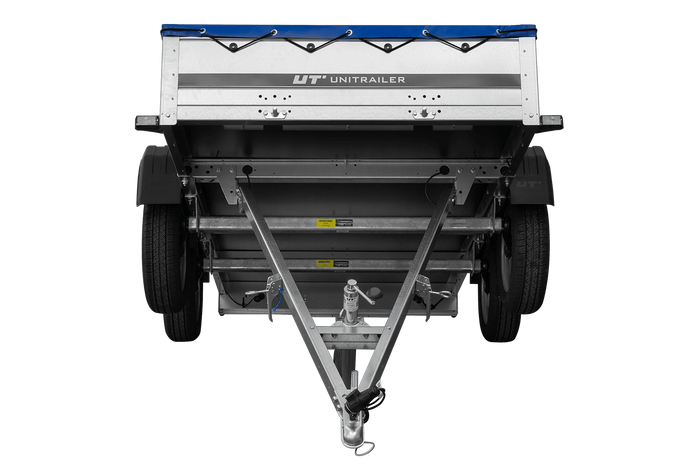 Dvounápravový přívěs 264x125 UNITRAILER GARDEN 264/2 KIPP s rámem H-0 a modrou plachtou
