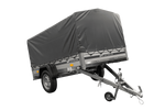 Jednonápravový přívěs s hliníkovými bočnicemi 230x125 Unitrailer Garden 230 KIPP ALU s rámem H-800 a šedým krytem