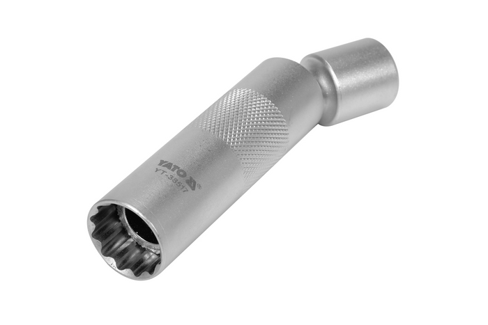 Tenkostěnný nástrčný klíč na zapalovací svíčky YATO YT-38517 s 16mm 3/8″ kloubem