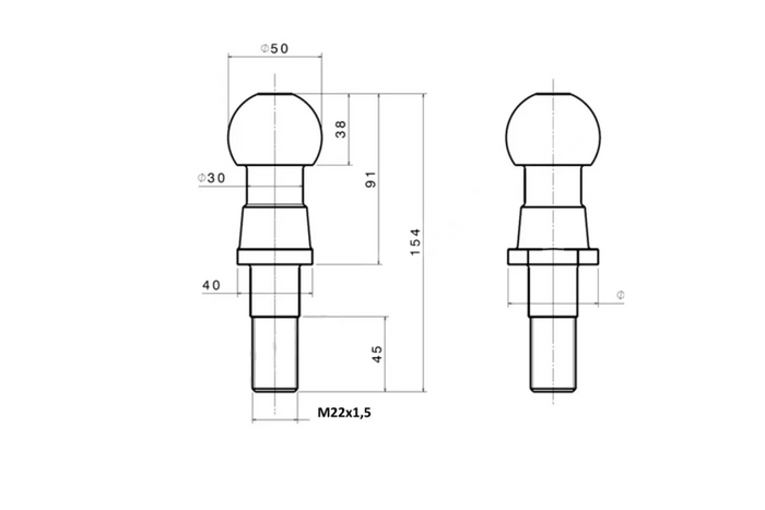 Tažná koule XIMPLIO vyšší 50mm 3500kg