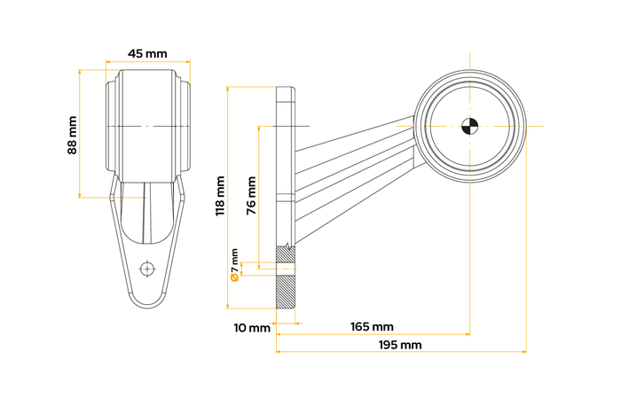 FRISTOM FT-009E LED obrysová lampa univerzální na gumovém rameni