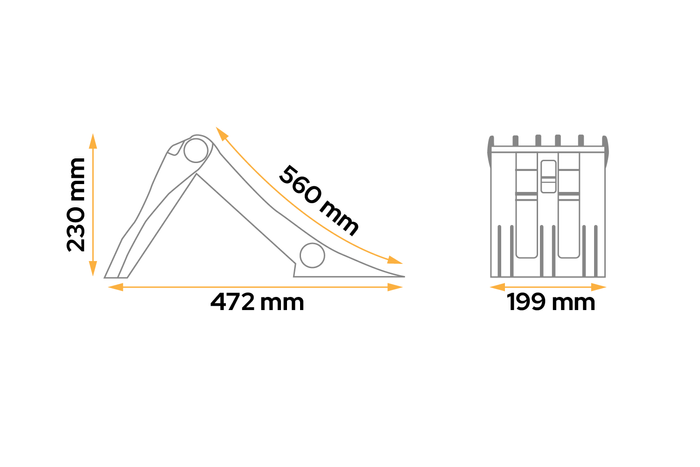 LOKHEN ORIGAMY skládací zakládací klín 56 h: 230 mm / sada s rukojetí