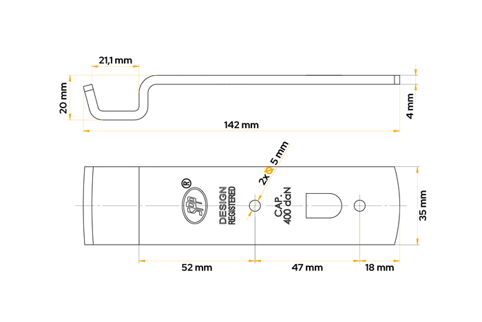 Držák bočního tažného zařízení STEELPRESS Z-01A pro boční tažné zařízení přívěsu