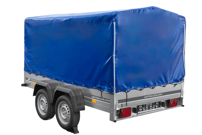 Dvounápravový přívěs 264x150 UNITRAILER GARDEN 265/2 KIPP s rámem H-1100 a modrým krytem