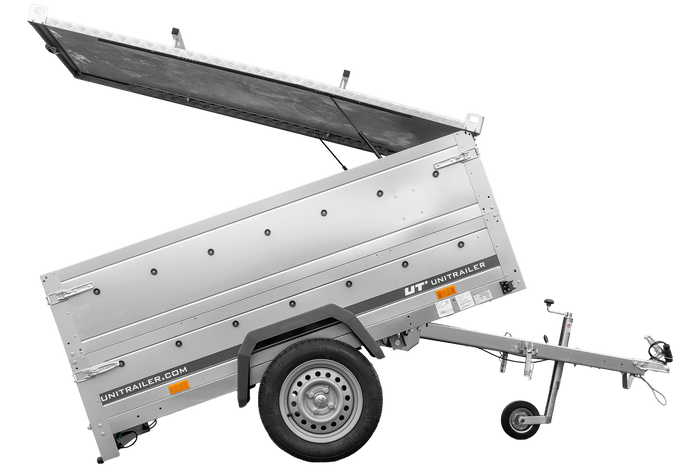 Lehký přívěs 200x125 UNITRAILER GARDEN 201 KIPP s bočnicemi BIS a hliníkovou plachtou