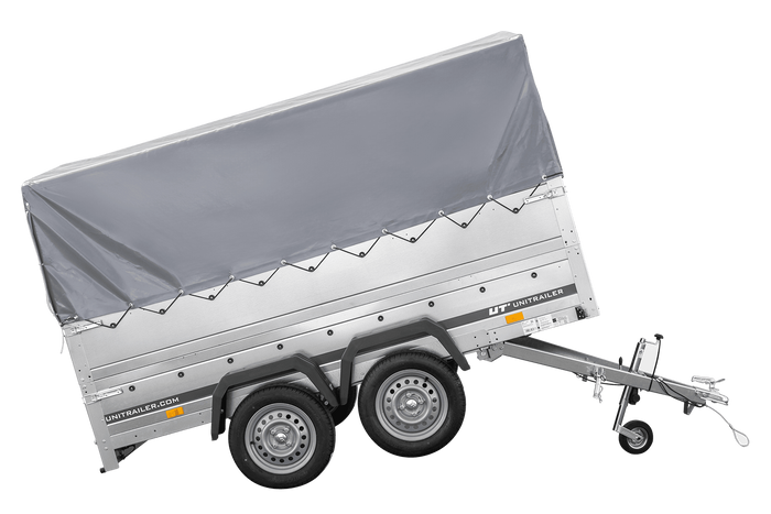Lehký přívěs 264x150 UNITRAILER GARDEN 265/2 KIPP s bočnicemi BIS, rámem H-800 a šedým krytem