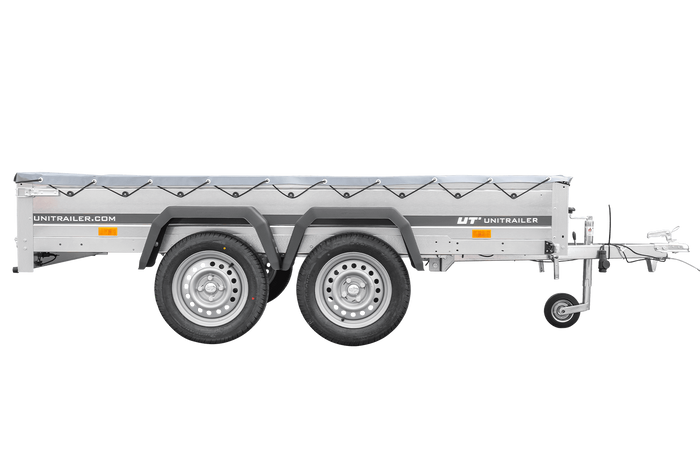 Přívěs za auto 264x150 UNITRAILER GARDEN 265/2 KIPP s rámem H-0 a šedou plachtou
