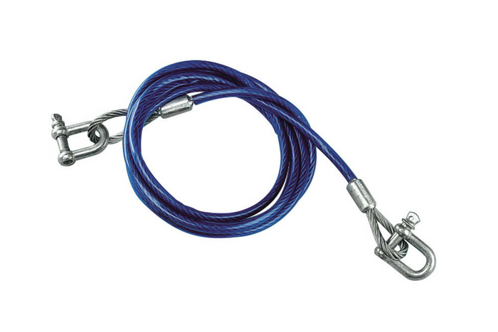 Tažné lano s oky Ocelové lano LAMPA 3,5m/8mm/5t modré