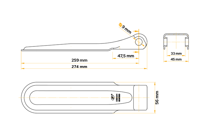 Boční pant STEELPRESS ZW-01.270A montáž na bok přívěsu