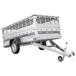 Jednonápravový přívěs 264x125 UNITRAILER FORCE 264 KIPP s pletivovými bočnicemi, rámem H-0 a šedým krytem