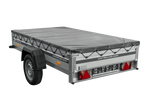 Jednonápravový přívěs s hliníkovými bočnicemi 230x125 Unitrailer Garden 230 KIPP ALU s rámem H-0 a šedým krytem