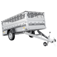 Jednonápravový přívěs 264x125 UNITRAILER FORCE 264 KIPP s pletivovými bočnicemi, rámem H-0 a šedým krytem