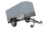 Jednonápravový přívěs s hliníkovými bočnicemi 200x125 Unitrailer Garden 201 KIPP ALU s rámem H-800 a šedým krytem