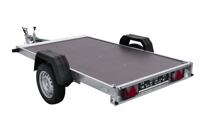 Jednonápravový přívěs 230x125 UNITRAILER FORCE 230 KIPP s rámem H-800 a šedou plachtou