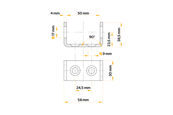 Držák bočního pantu přívěsu WINTERHOFF BSCHG 10-17-B