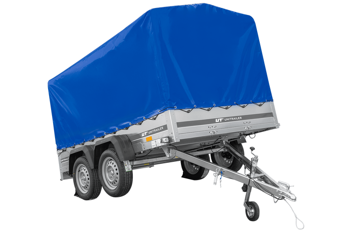 Dvounápravový přívěs 264x150 UNITRAILER GARDEN 265/2 KIPP s rámem H-1100 a modrým krytem