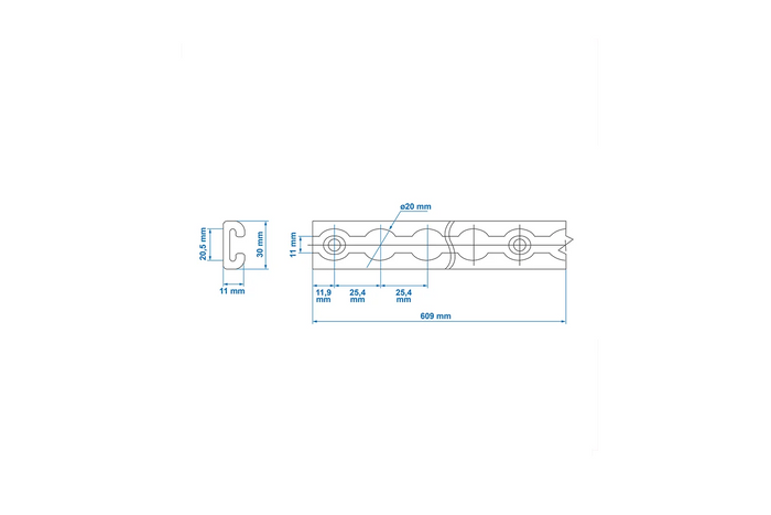 Nákladní lišta ProPlus 342174 pro letecké společnosti, hliníková nákladní lišta, 60 cm