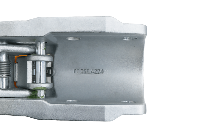 Kulové tažné zařízení STEELPRESS BC-3500E-00-02+SD pro přívěs o hmotnosti 3500 kg s ojí z litinové trubky o průměru 60,5 mm