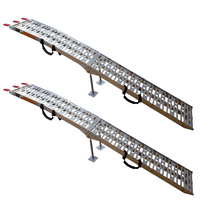 Skládací hliníkové rampy UNITRAILER ALR003 pro přívěsy 221 cm 680 kg s popruhem a podpěrou, sada 2 ks