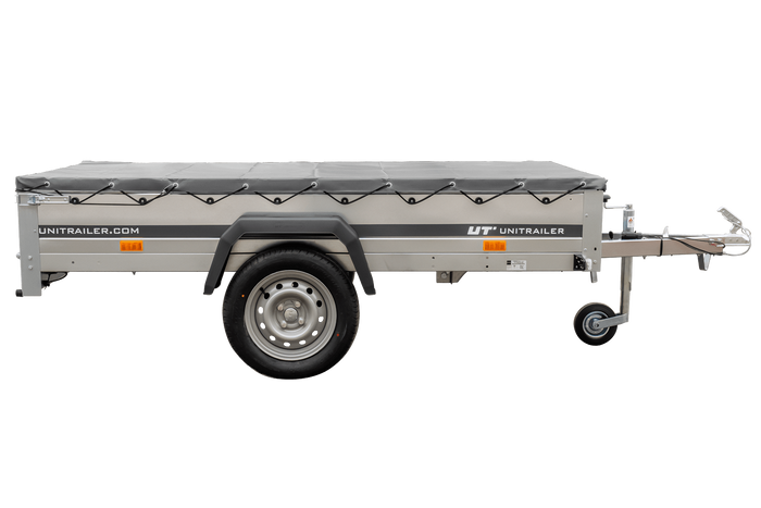 Přívěs za auto 230x125 UNITRAILER GARDEN 230 KIPP s šedou plachtou