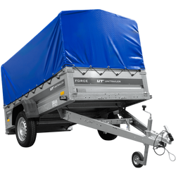 Jednonápravový přívěs 230x125 UNITRAILER FORCE 230 KIPP s rámem H-800 a modrým krytem