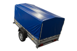 Jednonápravový přívěs s hliníkovými bočnicemi 230x125 Unitrailer Garden 230 KIPP ALU s rámem H-800 a modrým krytem