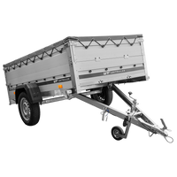 Jednonápravový přívěs s hliníkovými bočnicemi 230x125 Unitrailer Garden 230 KIPP ALU s bočnicemi BIS, rámem H-0 a šedým krytem