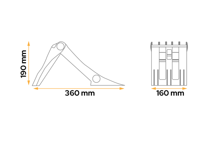 LOKHEN ORIGAMY 46h skládací klín na kola: 190 mm / sada s rukojetí