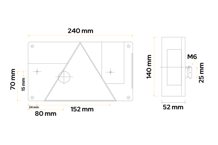 Zadní svítilna ASPÖCK Multipoint I, 6 funkcí, pravá