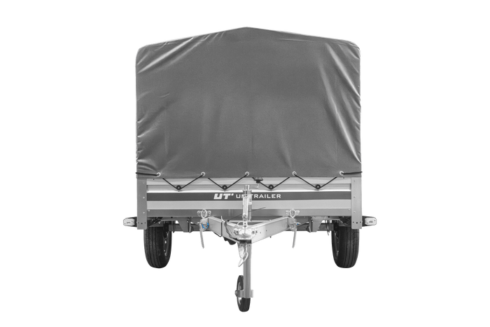 Jednonápravový přívěs s hliníkovými bočnicemi 230x125 Unitrailer Garden 230 KIPP ALU s rámem H-800 a šedým krytem