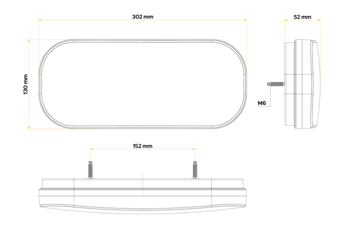 Zadní svítilna FRISTOM FT-610 LED, 6 funkcí, levá