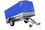 Lehký přívěs 230x125 UNITRAILER GARDEN 230 KIPP s rámem H-800 a modrým krytem