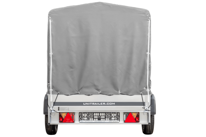 Jednonápravový přívěs 230x125 UNITRAILER GARDEN 230 KIPP s rámem H-1100 a šedým krytem