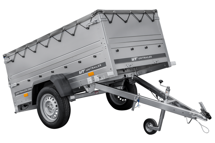 Přívěs Garden Trailer 200 Kipp s BIS bočnicemi, rámem H-0 a šedou plachtou