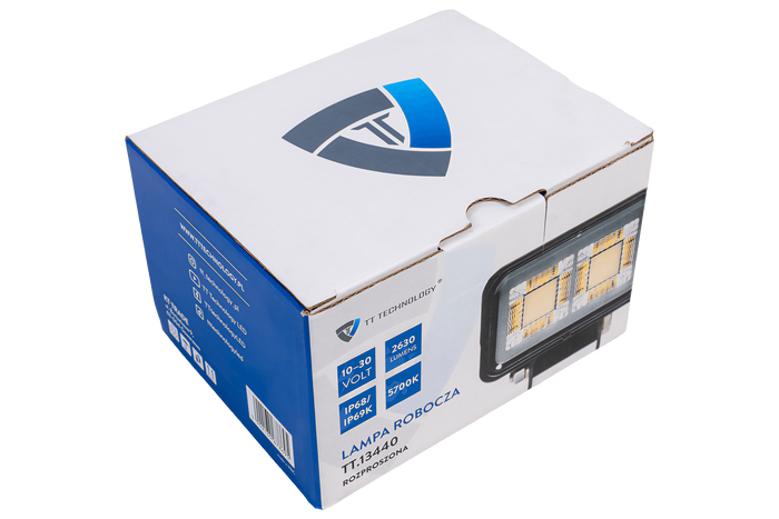 LED pracovní reflektorová svítilna TT TECHNOLOGY BLACK TT.13440 40xLED 2630lm obdélníková