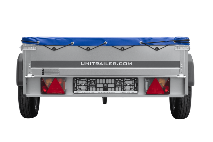 Přívěs za auto 200x125 UNITRAILER GARDEN 201 KIPP s rámem H-0 a modrým krytem