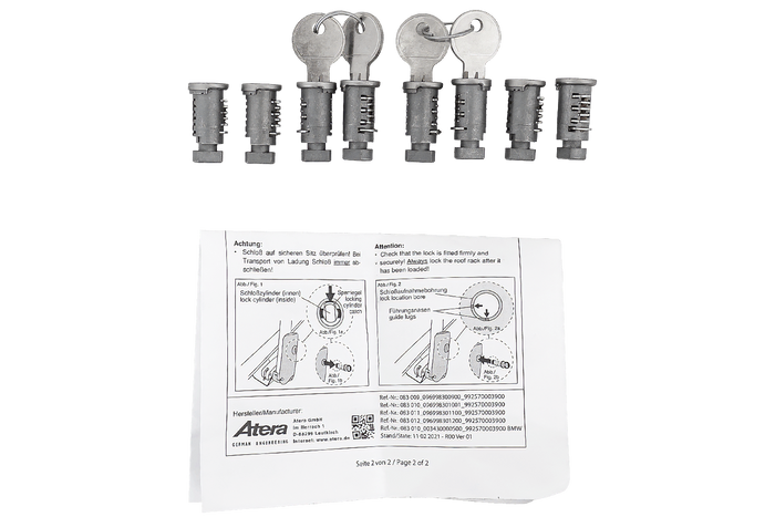 Sada zámků a klíčů Atera (8 dílů + 2 klíče) 083012