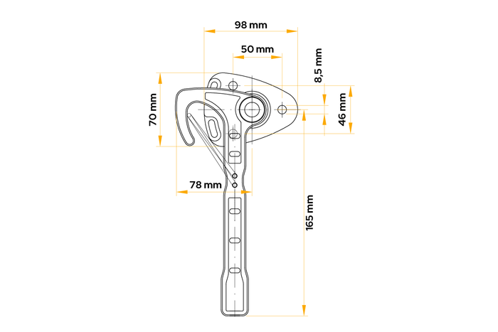 Levý boční hák pro přívěs WINTERHOFF WV 20-L