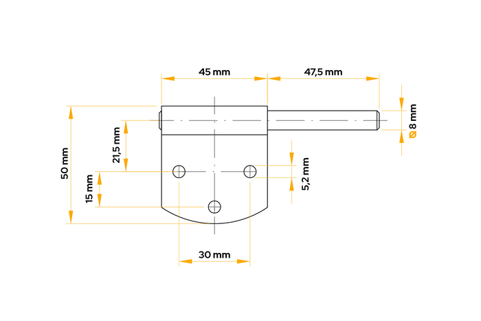 Držák bočního pantu přívěsu WINTERHOFF BSCHG 50-8-A